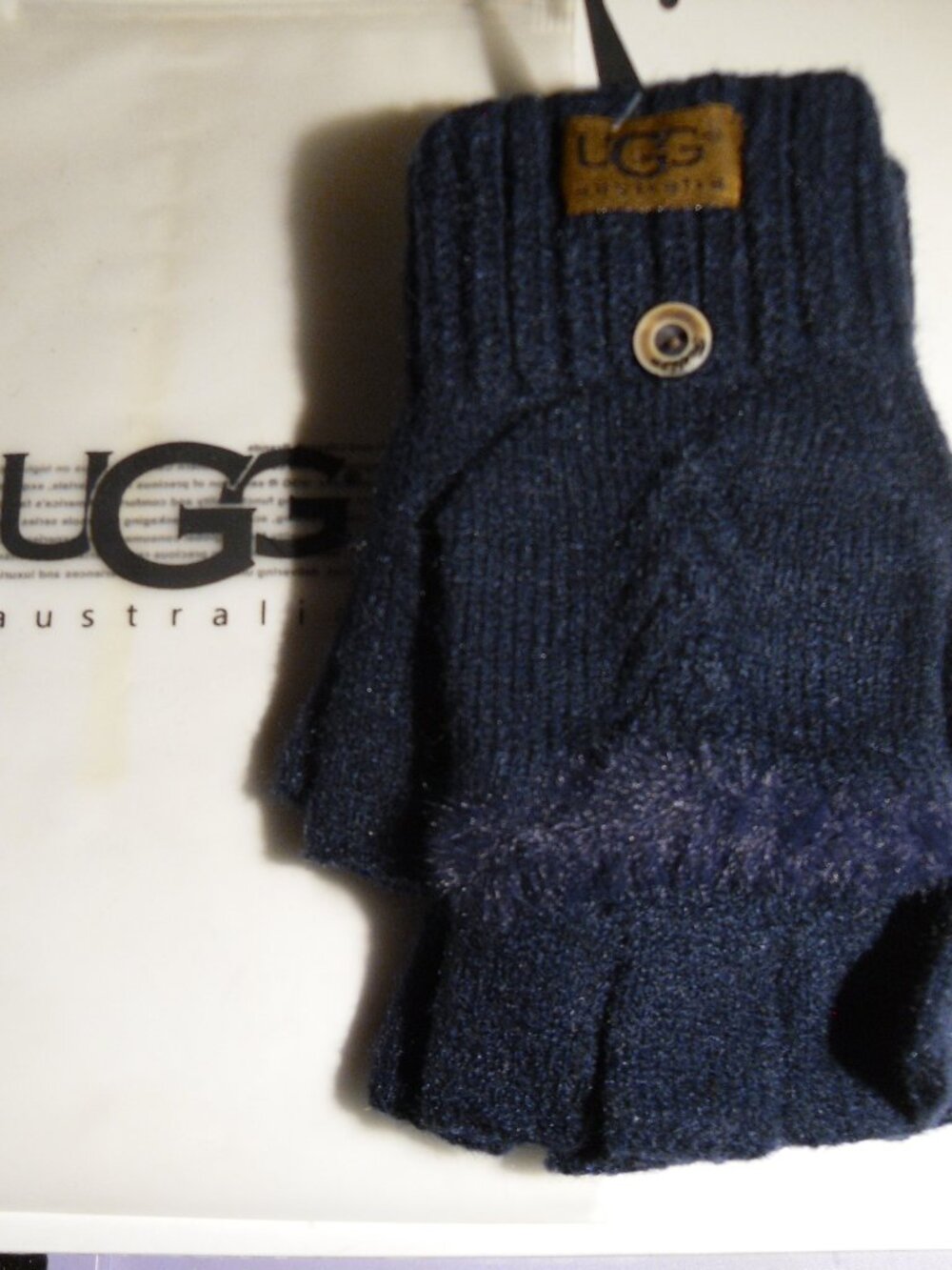 UGG women's fingerless gloves navy blue new